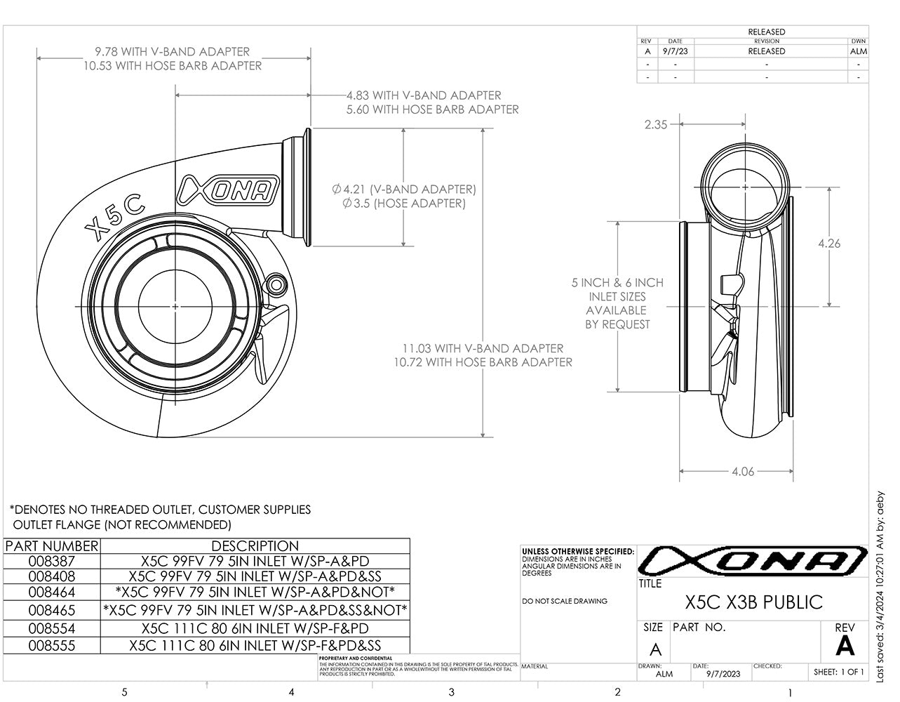 XR Dimensional Drawings – Xona Rotor
