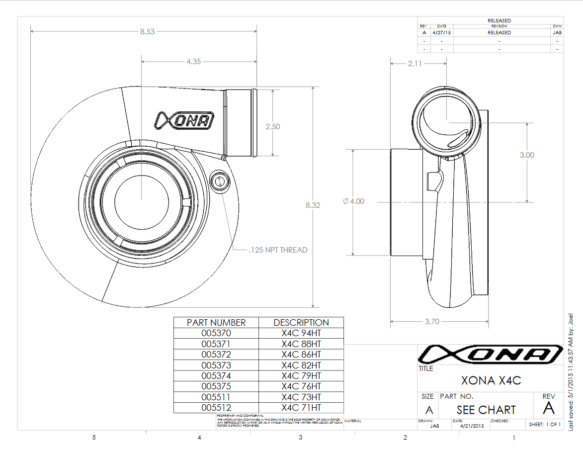 XRC7269S Ball Bearing Turbocharger